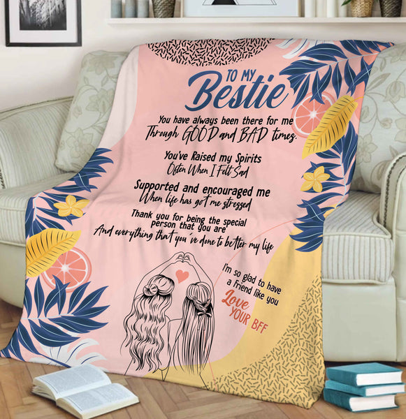 To My Unbiological Sister/Bestie Personalized Blanket Mostly Pillows