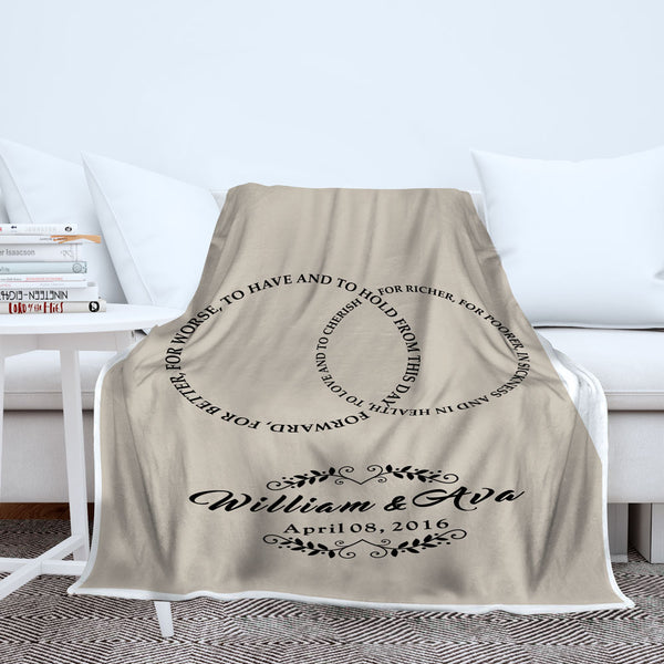 Wedding Vows Personalized Blanket Mostly Pillows