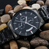 Quality Tested Black Chronograph Watch For Dad