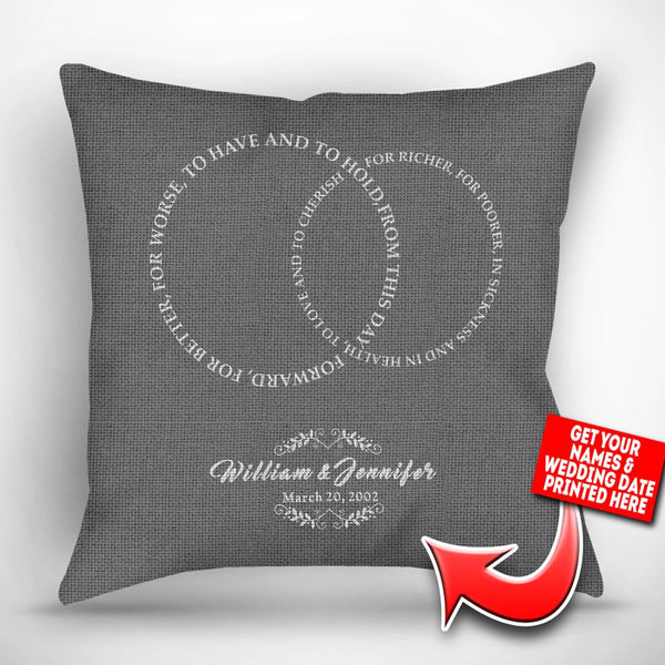 Wedding Vows Personalized Throw Pillow Cover 18