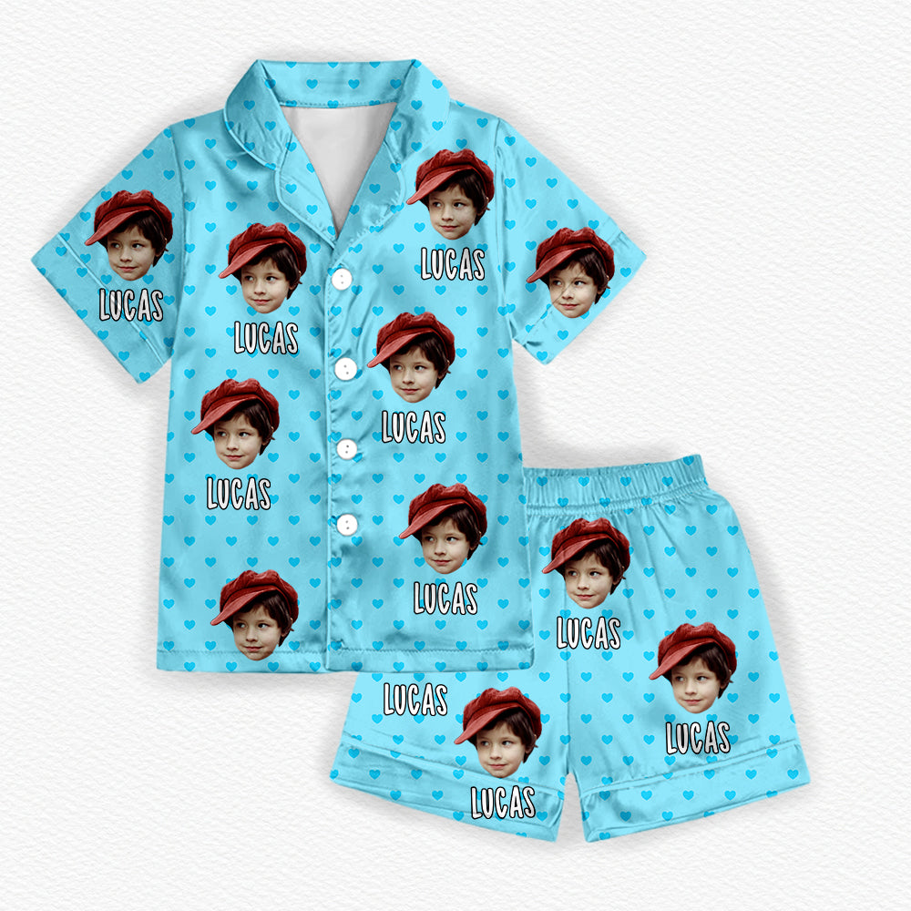 Personalized Face & Name Ice Silk Pajama Set