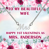 Mrs Necklace With Personalized Message Card
