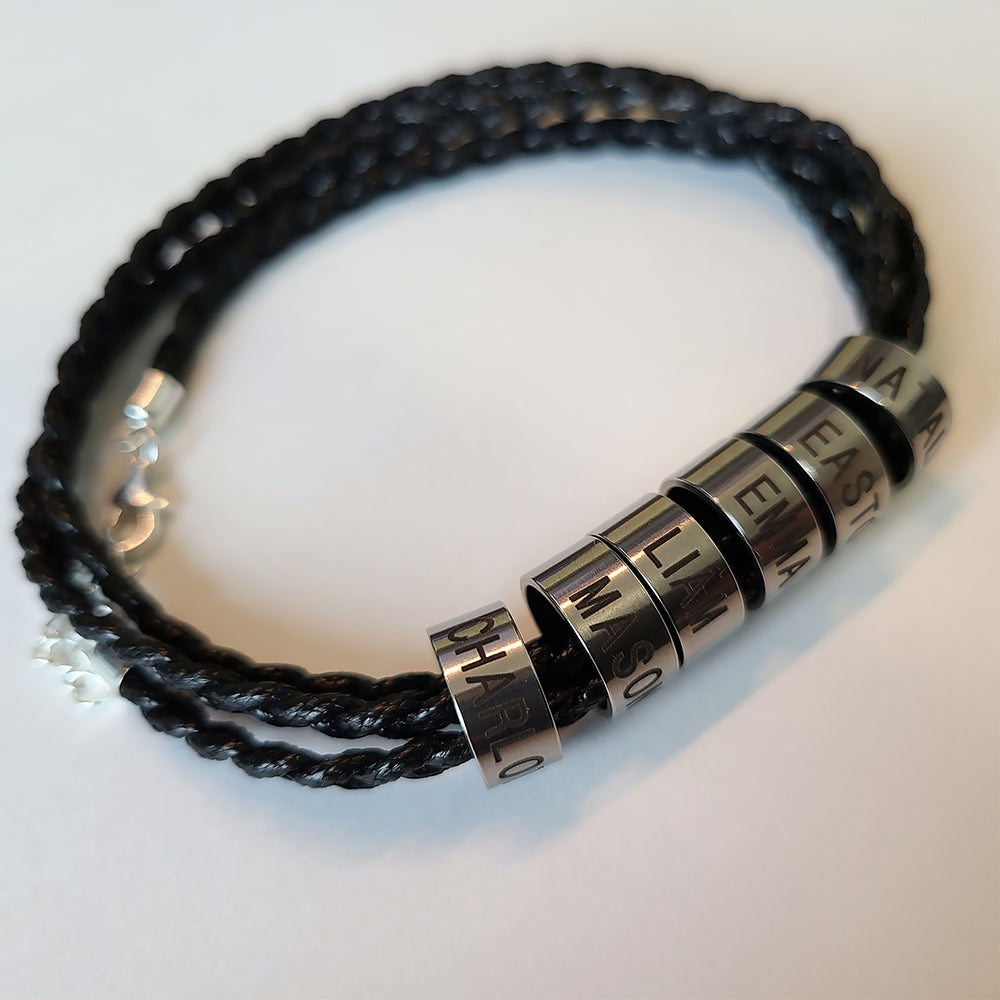 Father's Day Personalized Bracelet for Men - Mostly Pillows