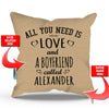 All You Need is Love Personalized Throw Pillow Cover - 18