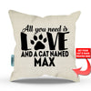 All You Need is Love and a Cat - Personalized Throw Pillow Cover - 18