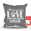 All You Need is Love and a Cat - Personalized Throw Pillow Cover - 18