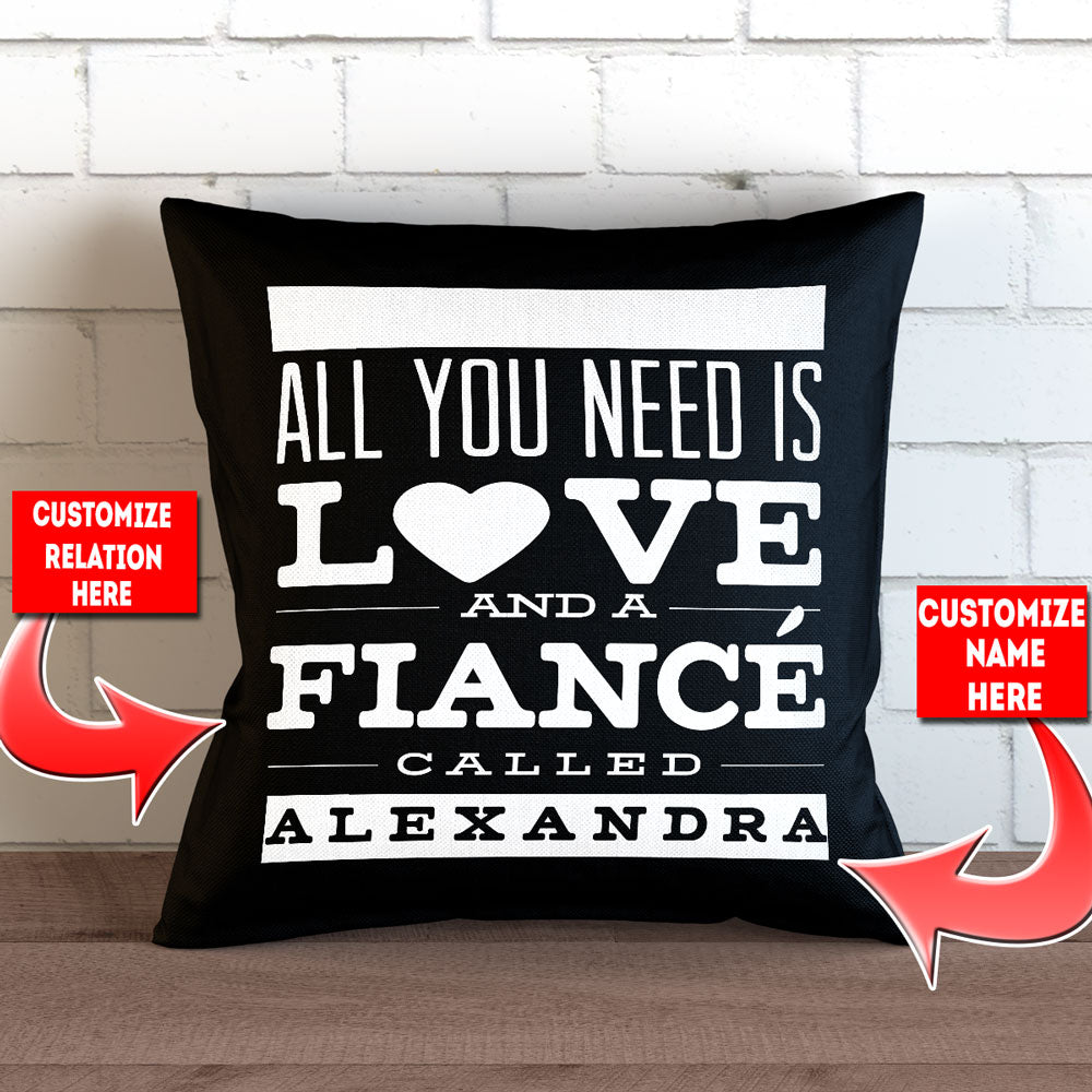 All You Need is Love Personalized Throw Pillow Cover - 18" X 18" – Style 2