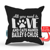 All You Need is Love and a Cat - Personalized Throw Pillow Cover - 18
