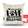All You Need is Love and a Cat - Personalized Throw Pillow Cover - 18