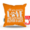 All You Need is Love and a Cat - Personalized Throw Pillow Cover - 18