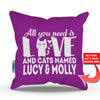 All You Need is Love and a Cat - Personalized Throw Pillow Cover - 18
