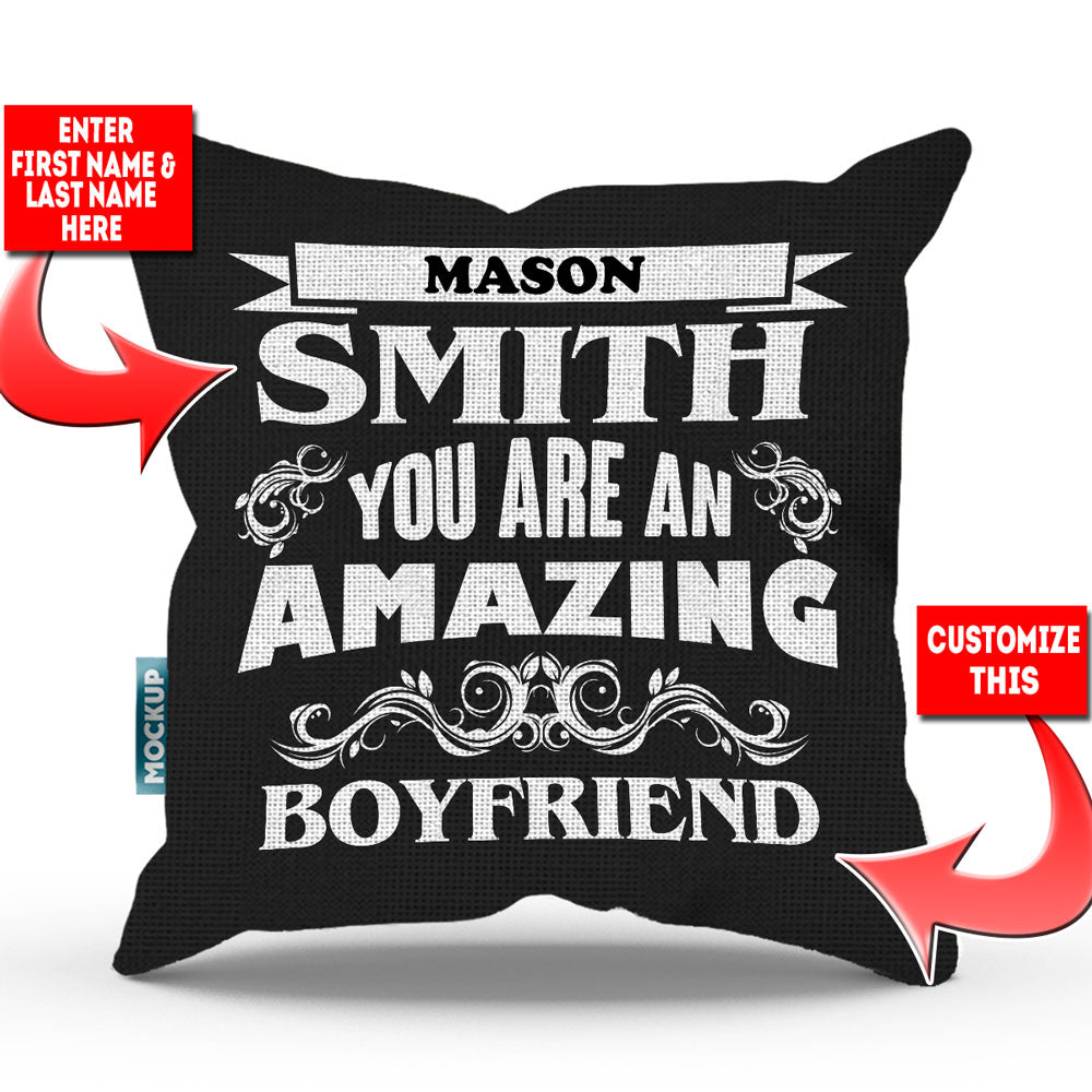 Amazing Partner Personalized Throw Pillow Cover - 18" X 18"