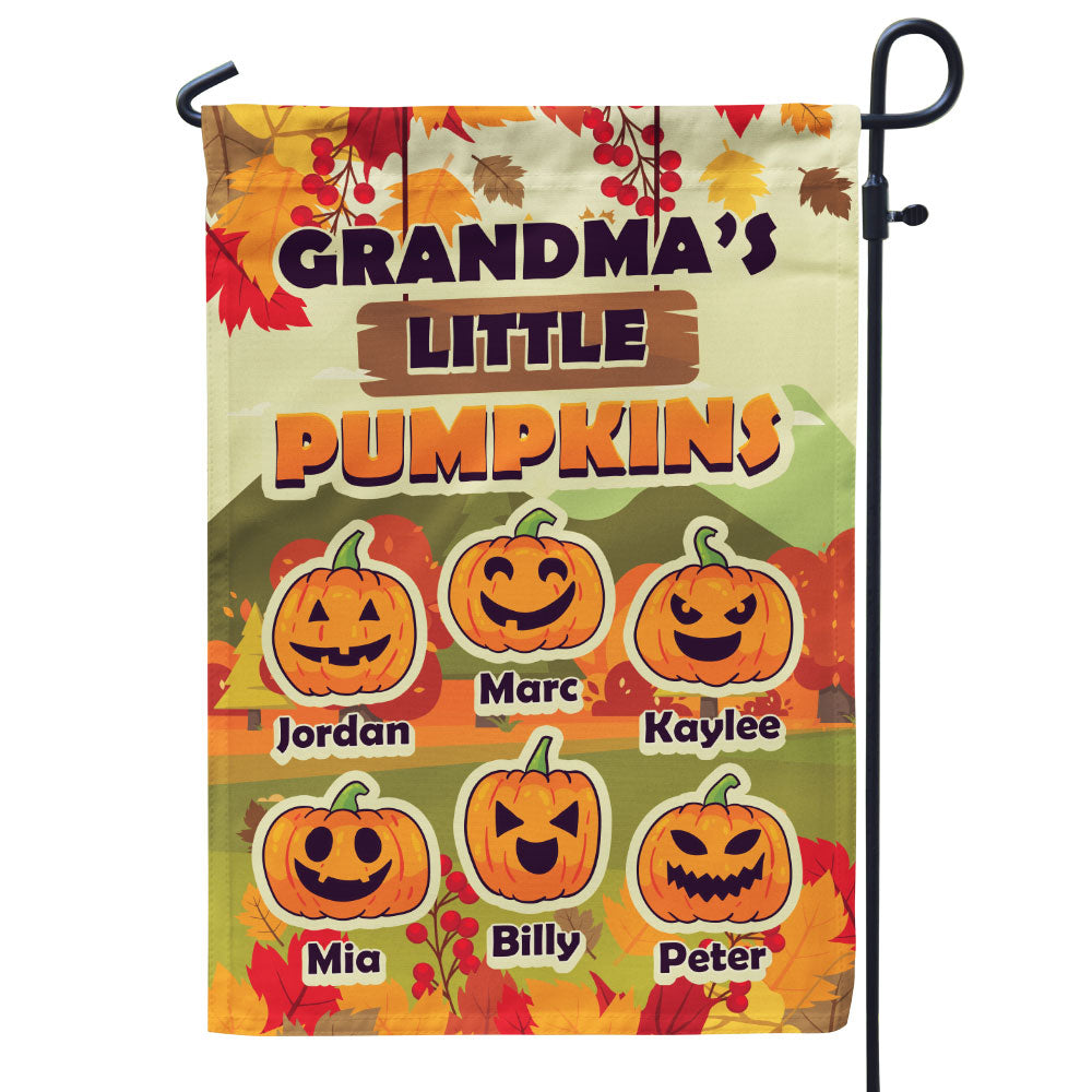 Grandma’s Little Pumpkins Fall Personalized Flag