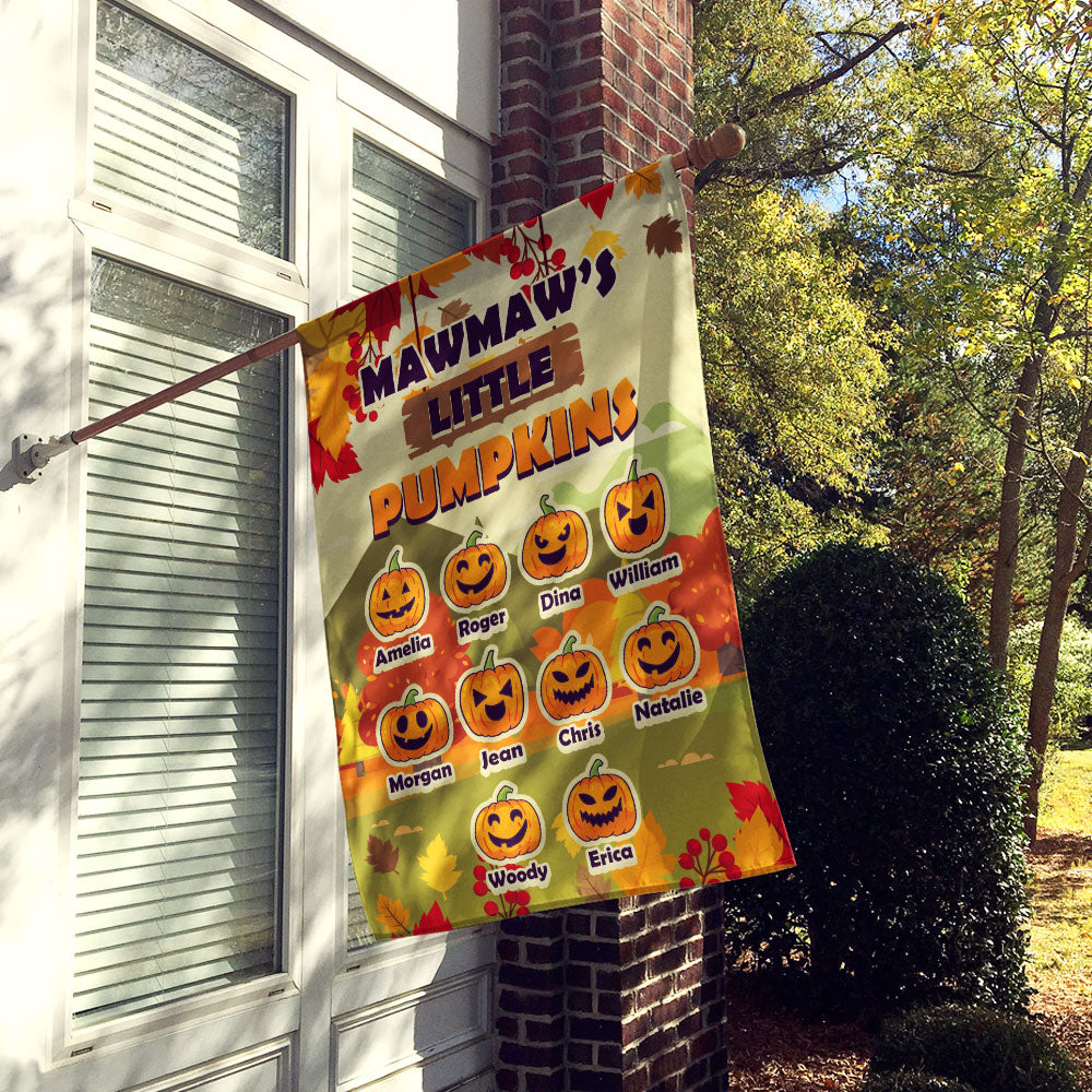 Grandma’s Little Pumpkins Fall Personalized Flag