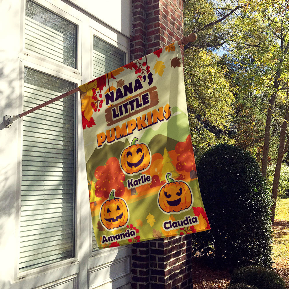 Grandma’s Little Pumpkins Fall Personalized Flag