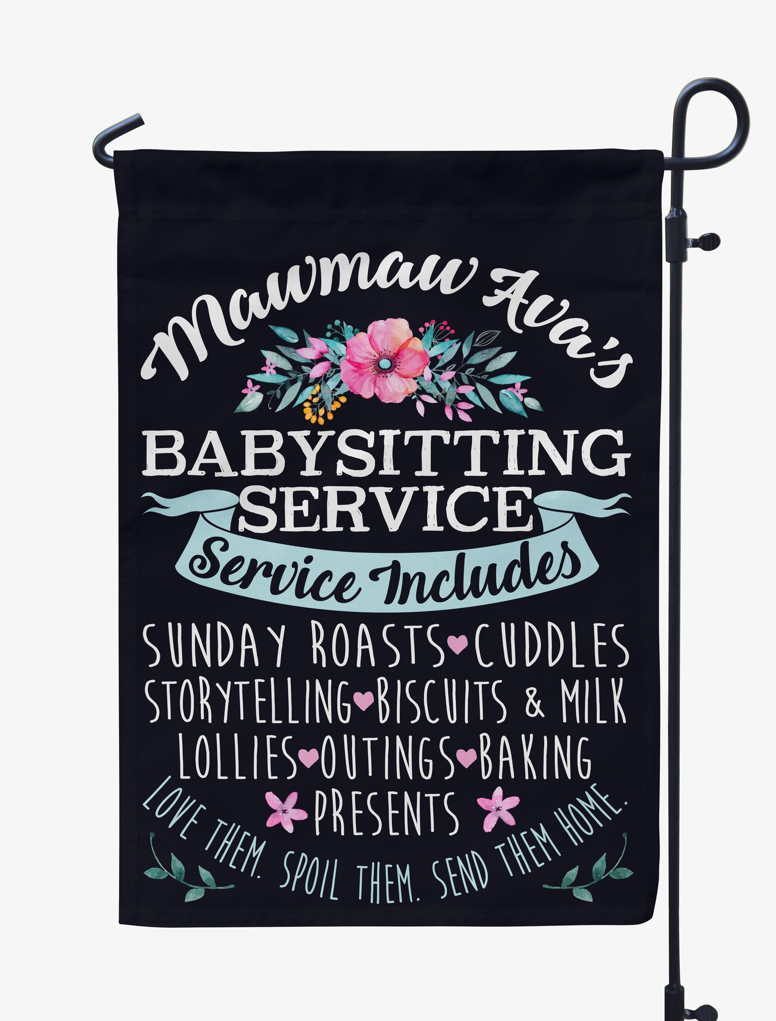 Grandma's Baby-Sitting Services Personalized Flag