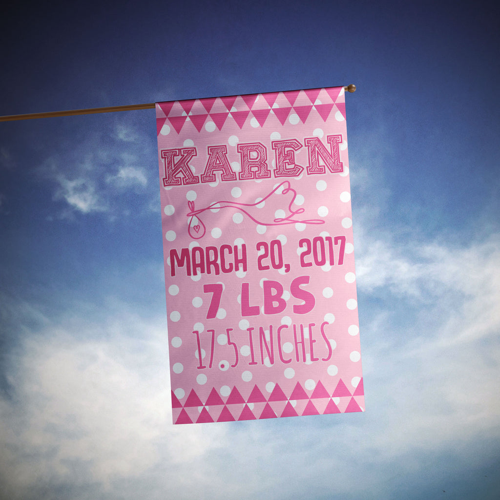 Baby Announcement Personalized Flag Mostly Pillows