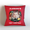 Baby's First Christmas Photo Personalized Pillow Cover