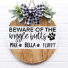 Beware Of The Wiggle Butts Personalized Wooden Door Sign