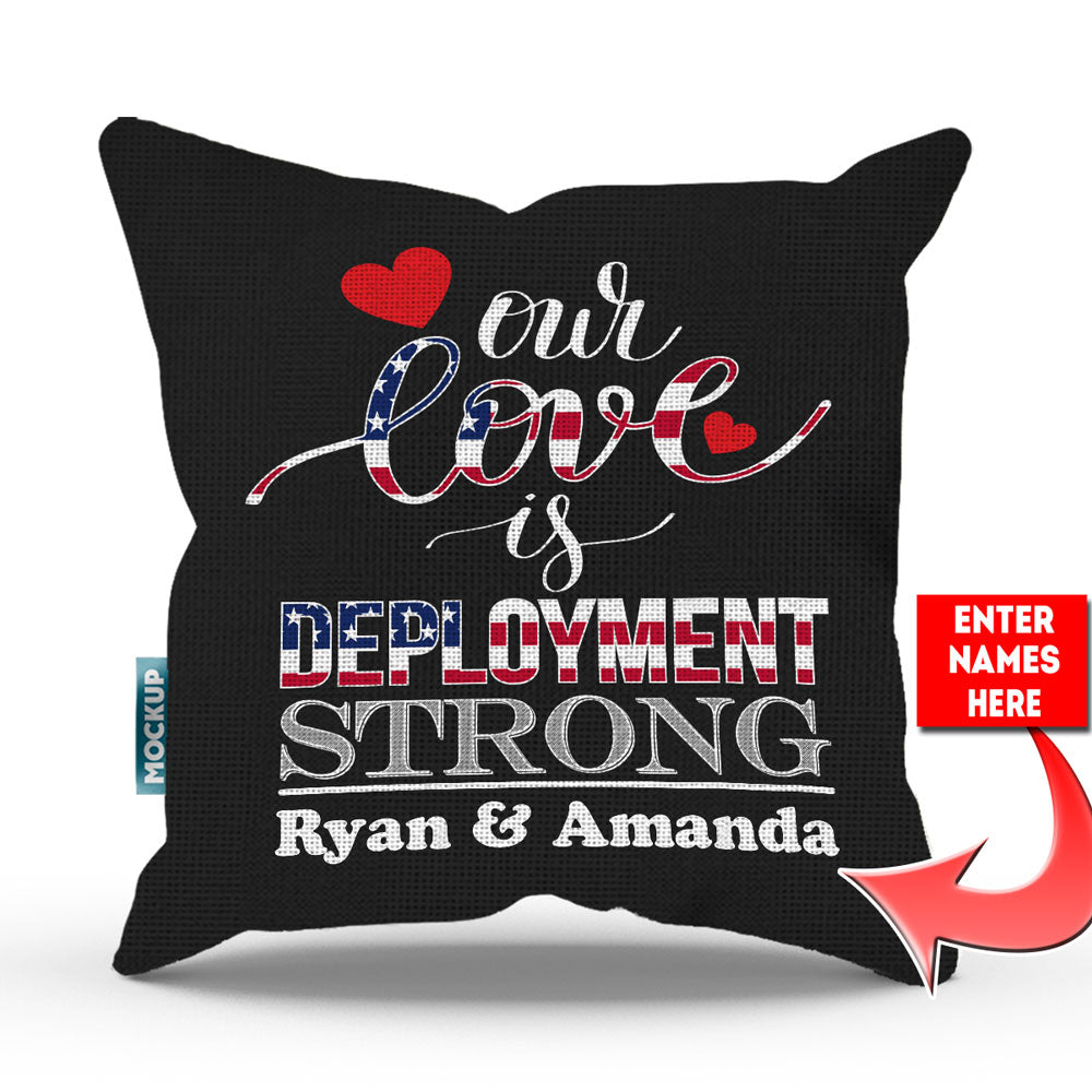 Deployment Strong Personalized Throw Pillow Cover - 18" X 18"