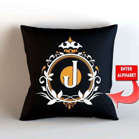 Alphabet Themed Personalized Throw Pillow Cover - 18" x 18”