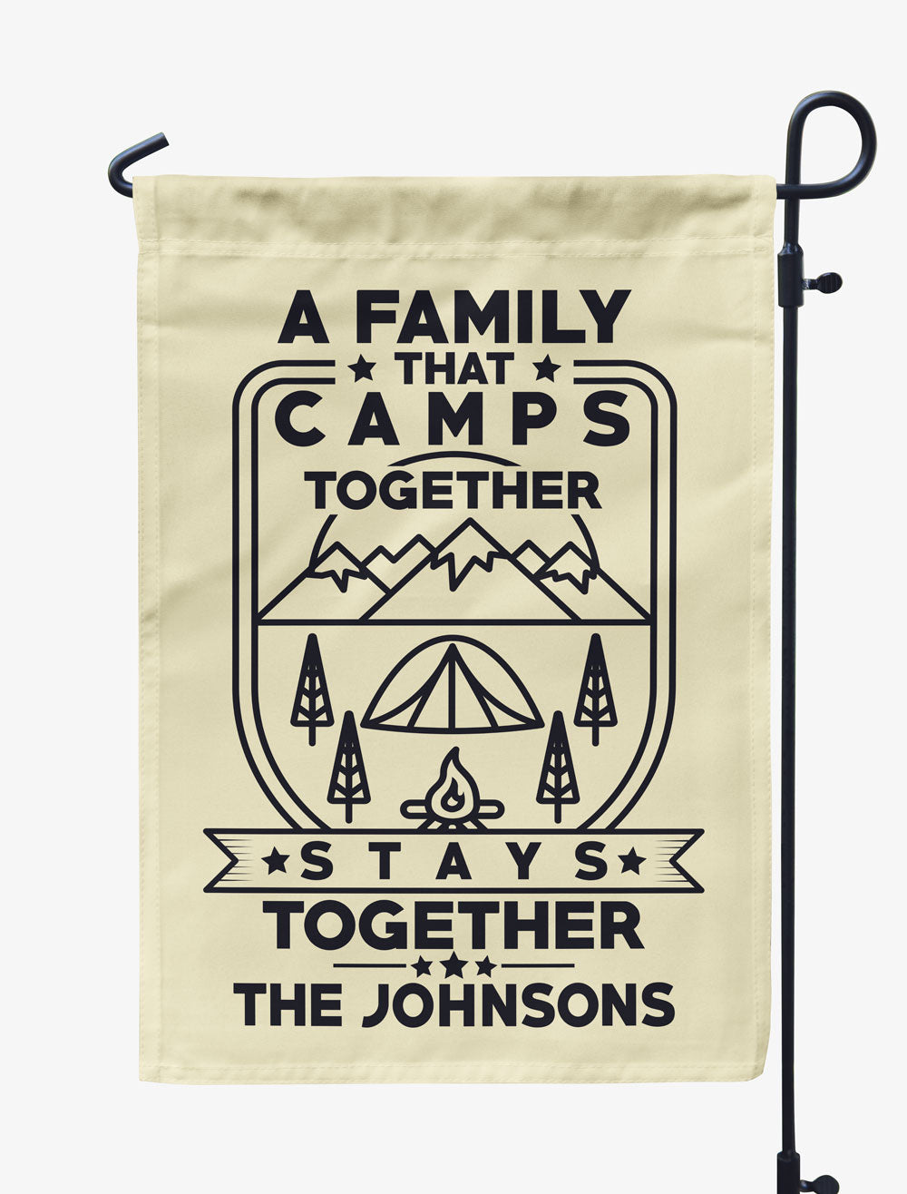 A Family That Camps Together Personalized Flag