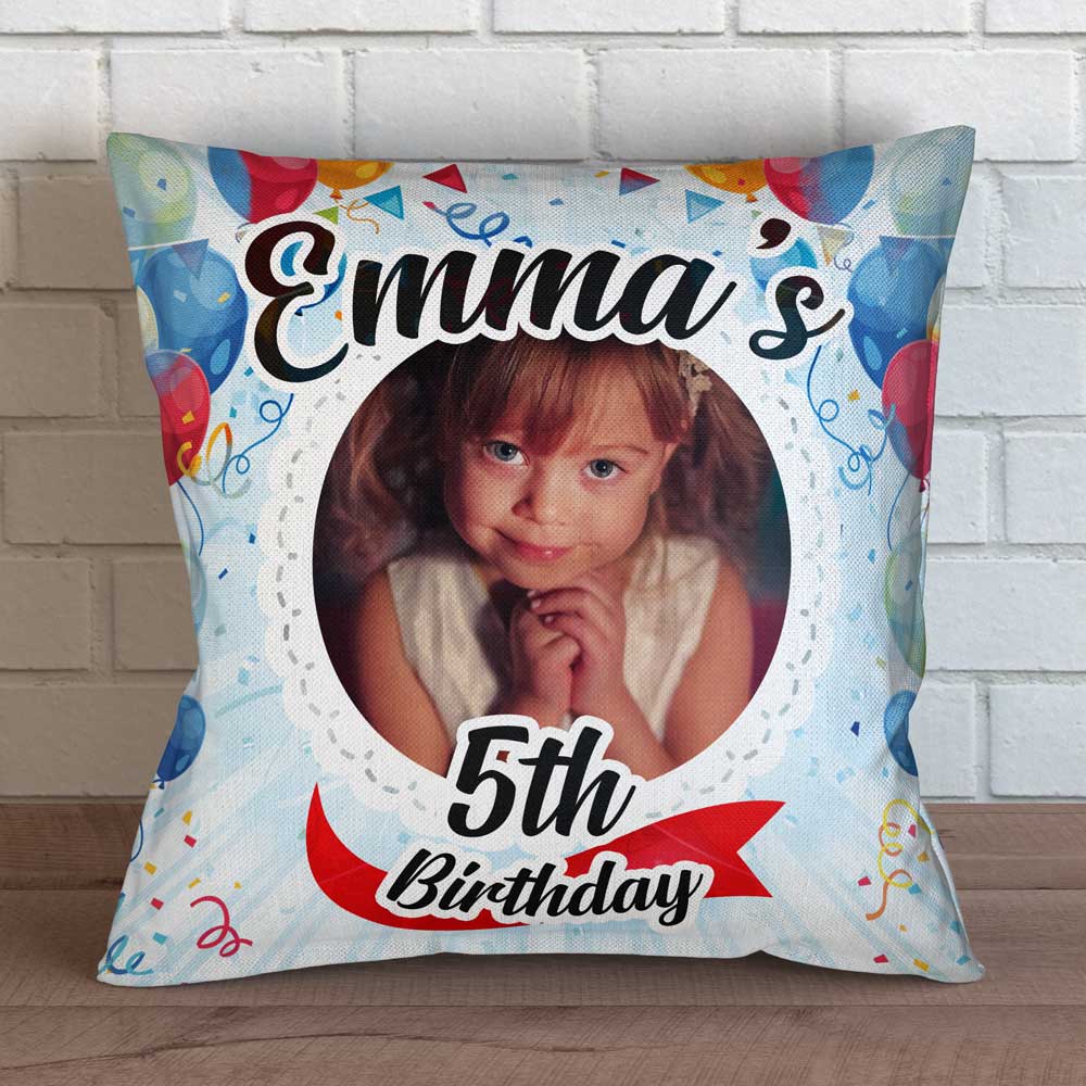 First Birthday Photo Personalized Throw Pillow Cover 18