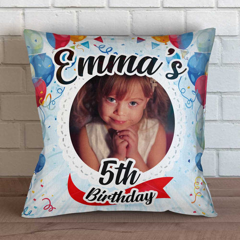 First Birthday Photo Personalized Throw Pillow Cover - 18" X 18”