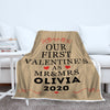 Our First Valentine's As Mr & Mrs Personalized Blanket – Style 1