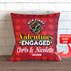 First Valentines Engaged Personalized Throw Pillow Cover