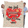 First Valentine's Engaged Personalized  Blanket - Style 2