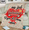 First Valentine's Engaged Personalized  Blanket - Style 2