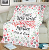 First Valentine's Together Personalized Blanket - Style 3
