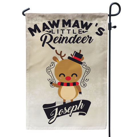 Grandma’s Little Reindeer Personalized Flag