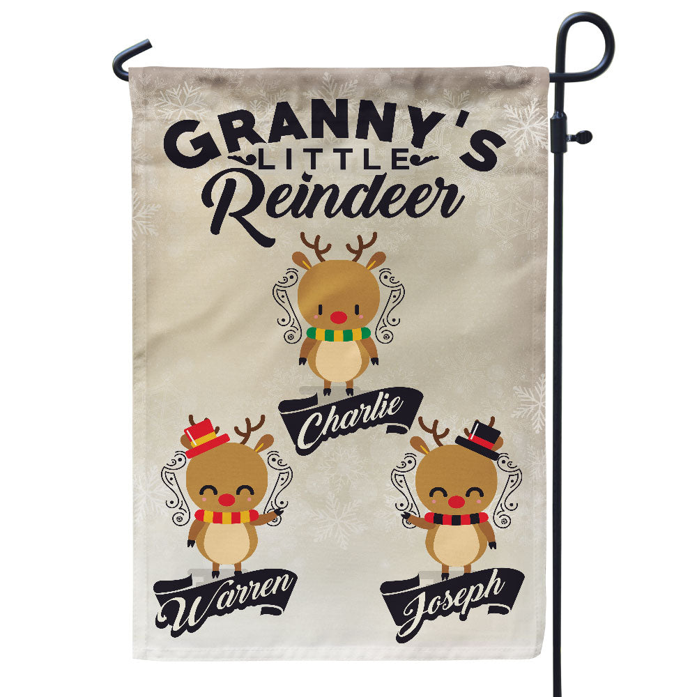 Grandma’s Little Reindeer Personalized Flag
