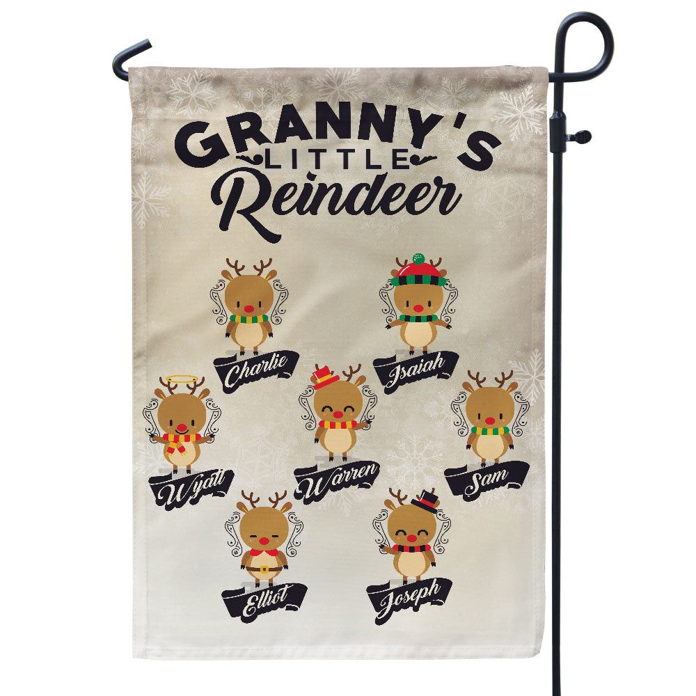 Grandma’s Little Reindeer Personalized Flag