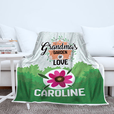Grandma’s Garden Of Love Personalized Blanket
