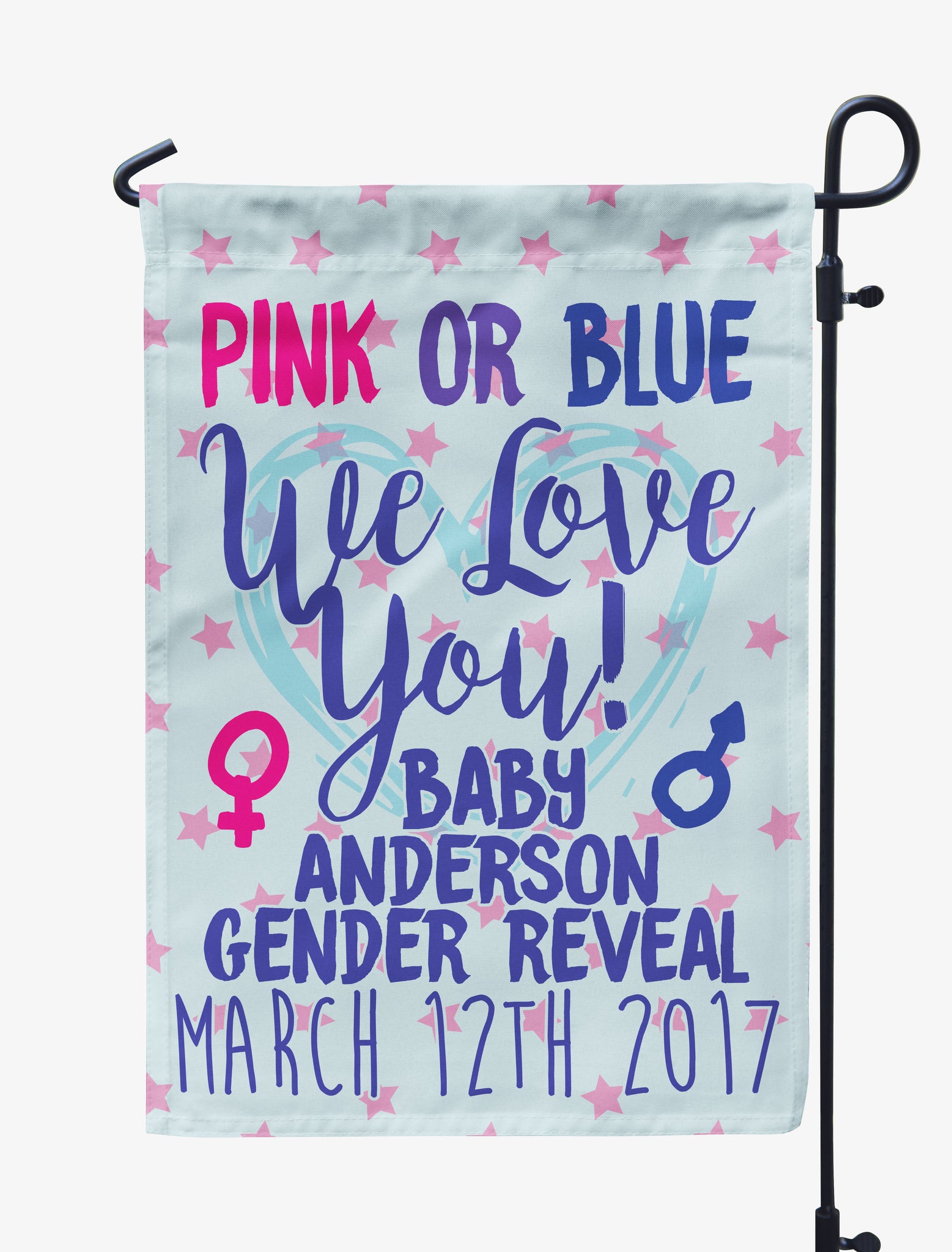 Gender Announcement Personalized Flag