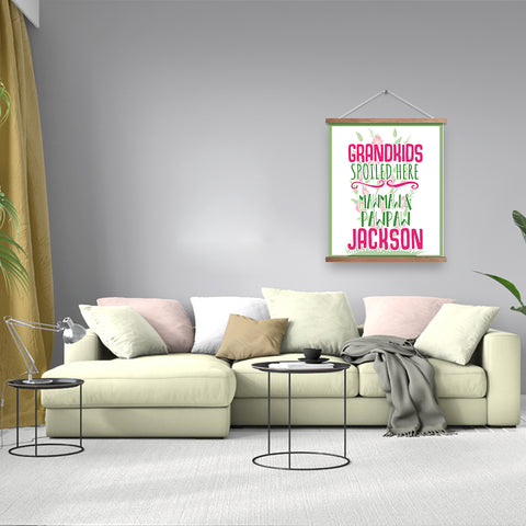 Grandkids Spoiled Here Personalized Wall Banner
