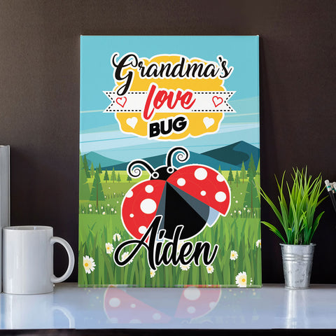 Grandma’s Love Bugs Personalized  Wall Art Canvas