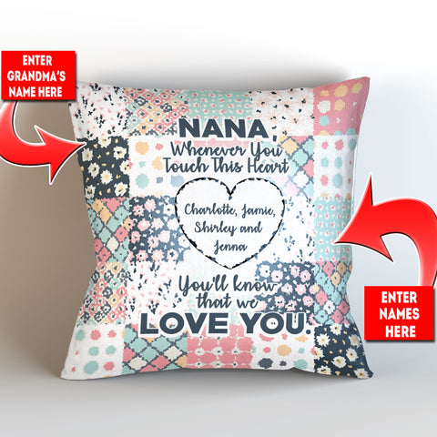 Grandma Whenever You Touch This Personalized Throw Pillow Cover - 18" x 18"