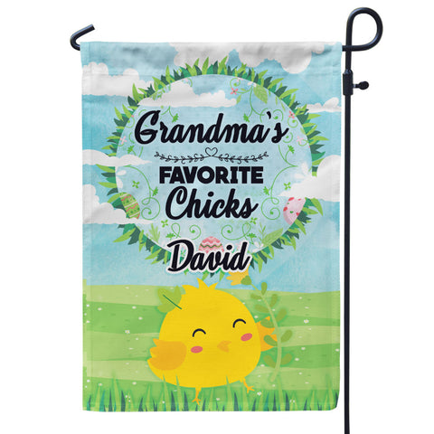 Grandma’s Favorite Chicks Personalized Flag