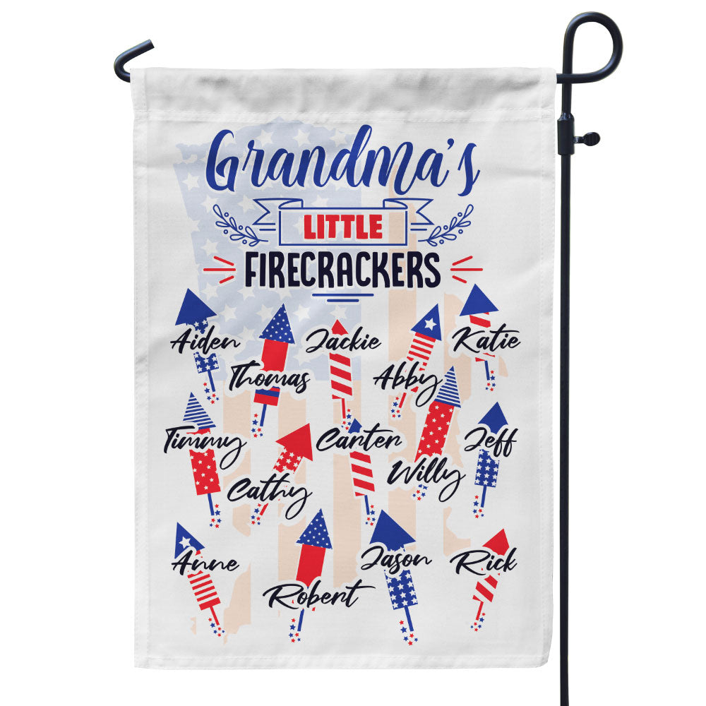 Grandma’s Little Firecrackers Personalized Flag