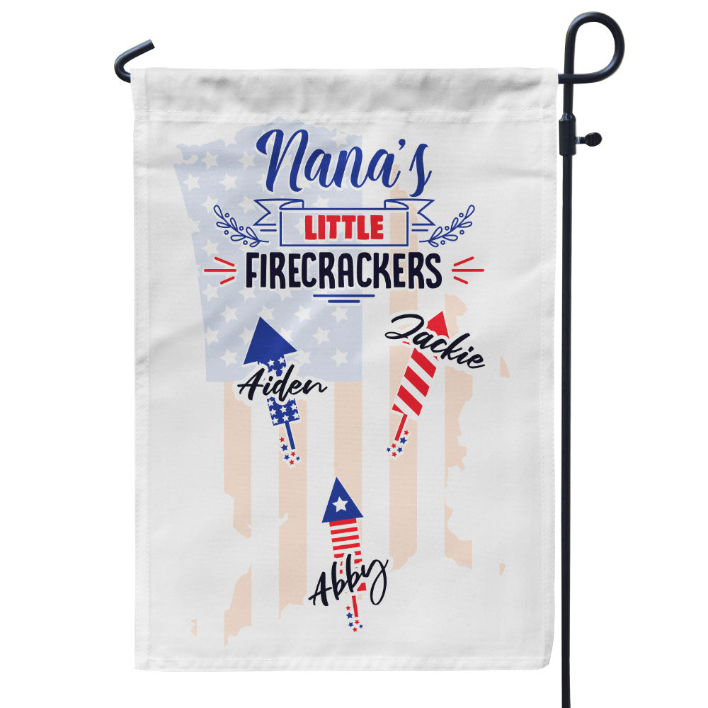 Grandma’s Little Firecrackers Personalized Flag