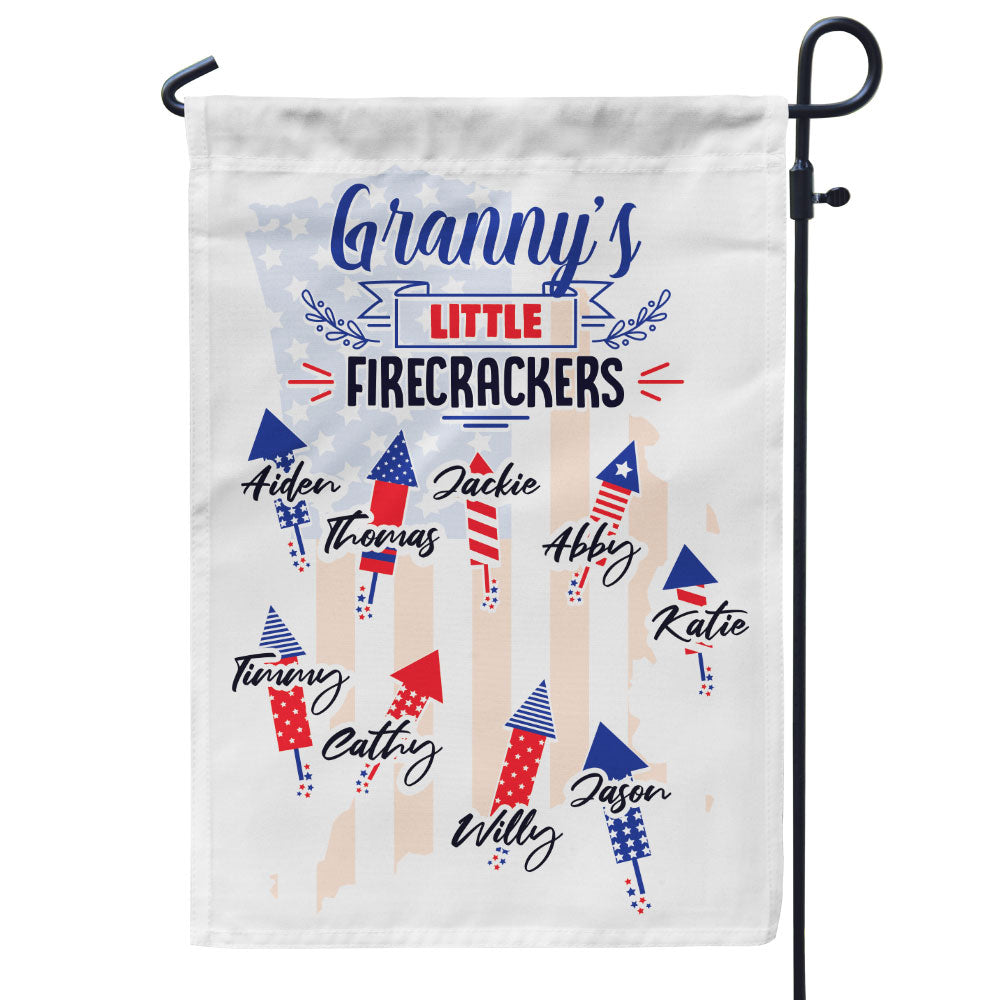 Grandma’s Little Firecrackers Personalized Flag