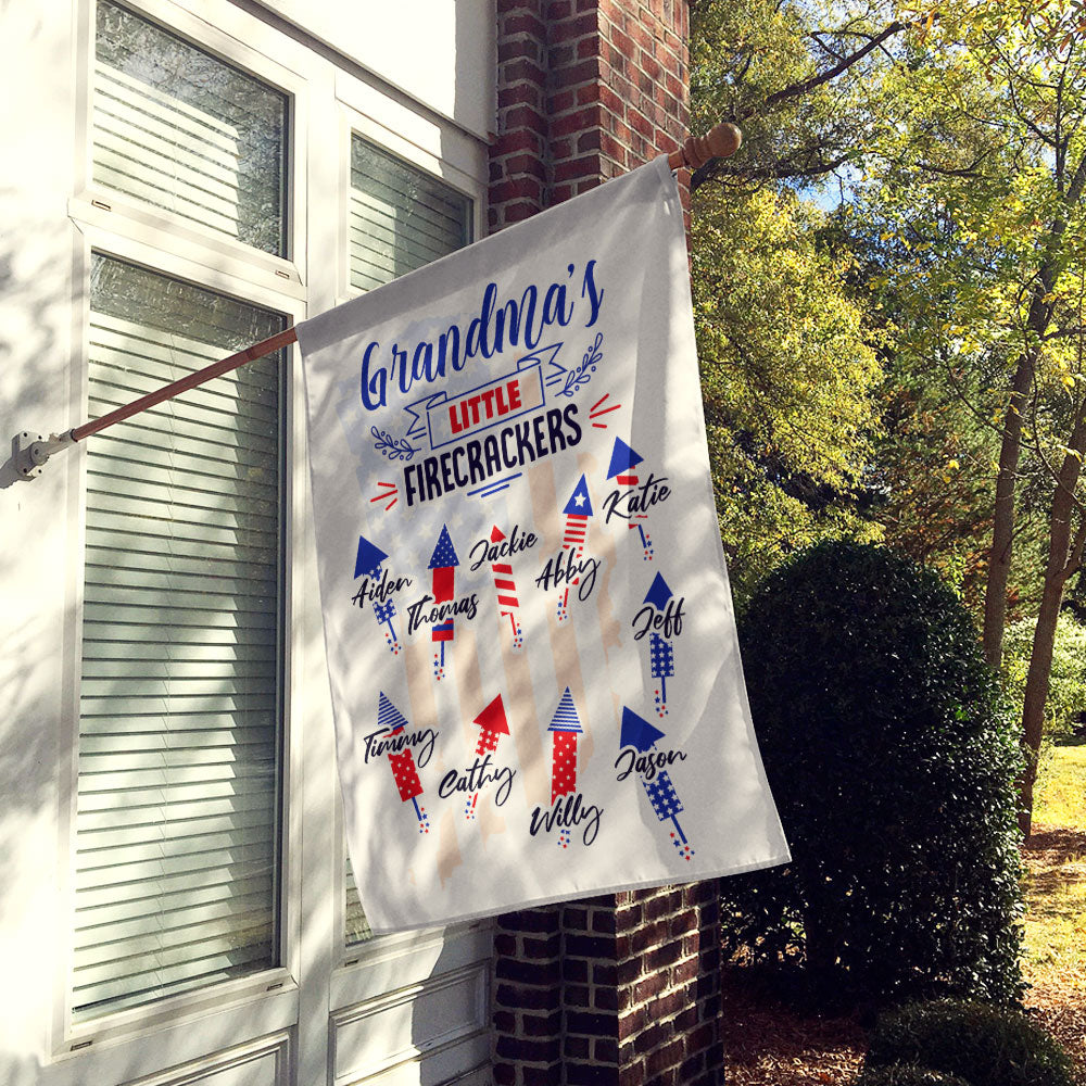 Grandma’s Little Firecrackers Personalized Flag