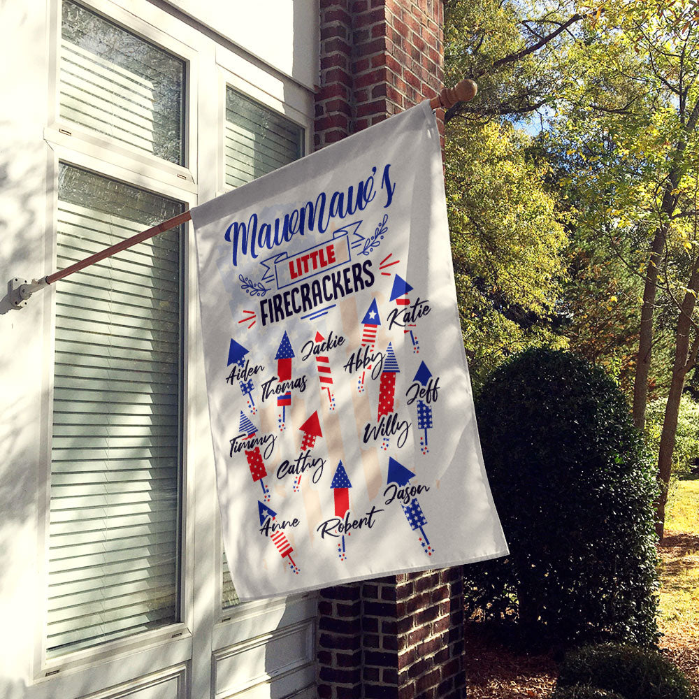 Grandma’s Little Firecrackers Personalized Flag