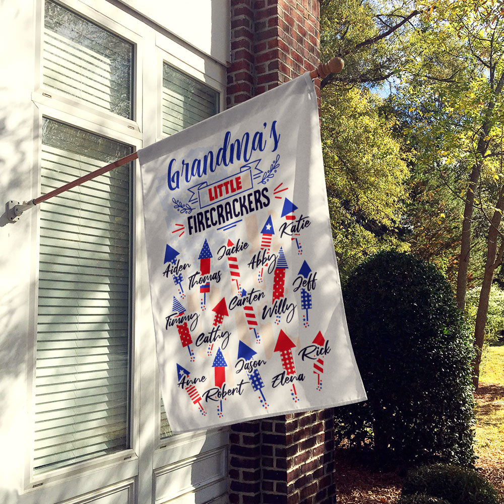 Grandma’s Little Firecrackers Personalized Flag
