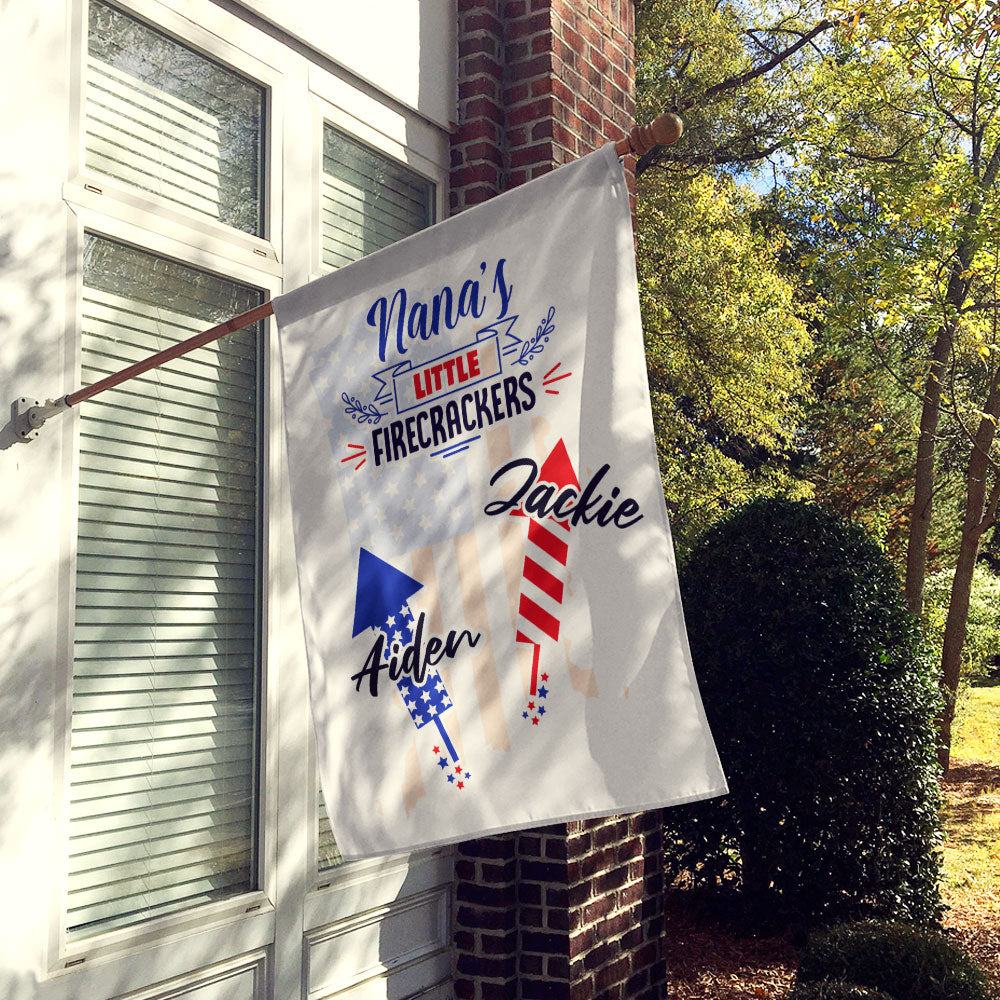 Grandma’s Little Firecrackers Personalized Flag