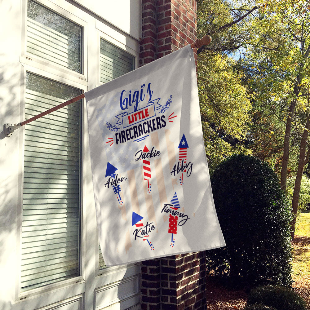 Grandma’s Little Firecrackers Personalized Flag